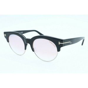 Tom Ford Henri-02 TF 598 01Z Round Black Sunglasses Pink Gradient Lens 52mm (B)